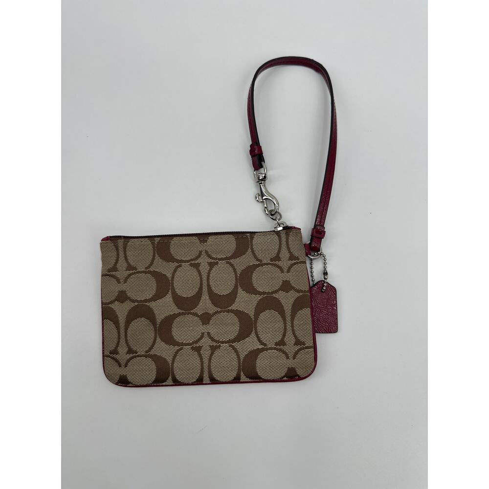 Coach F51775 Signature C Wristlet With Burgundy P… - image 2